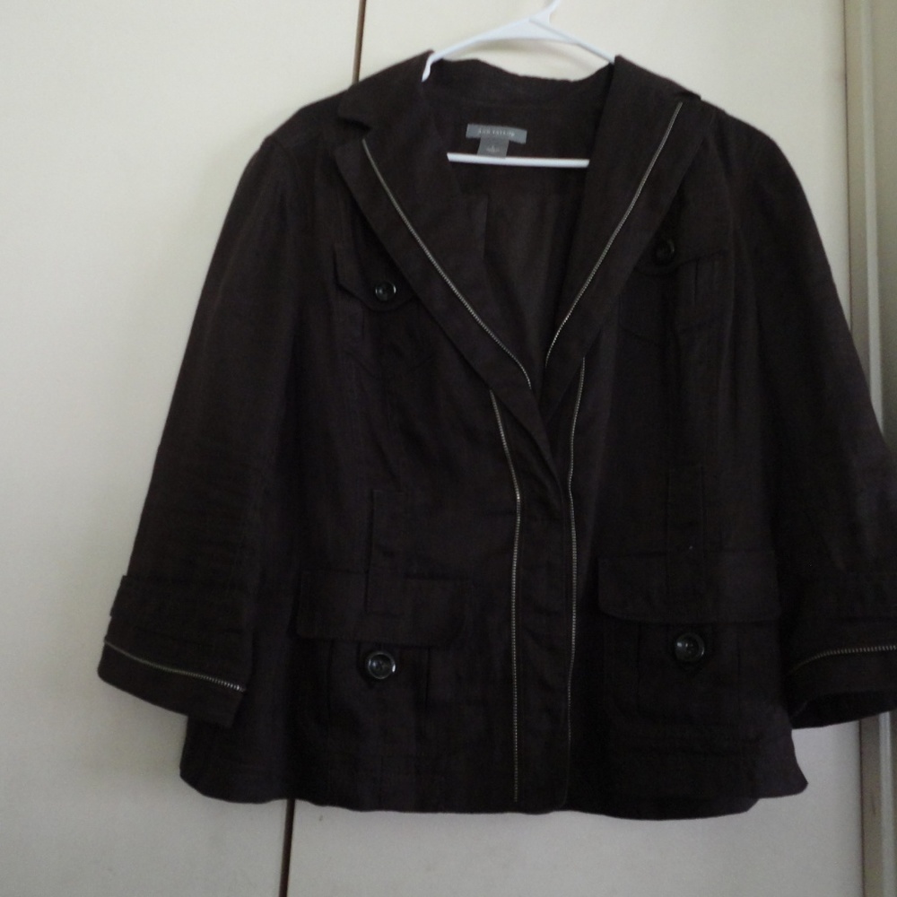 Ann Taylor Brown Corporate Women's Career Jacket L